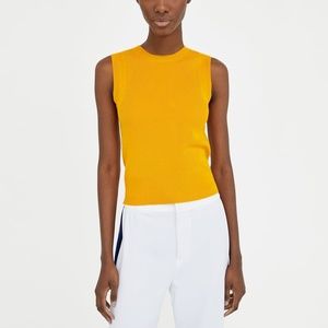 Zara Sleeveless Yellow Knit Top